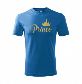 Tričko Prince dětské azurová se zlatým potiskem 110 cm/4 roky