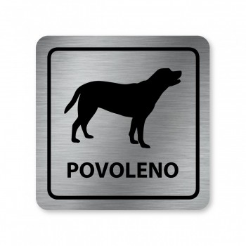 Piktogram Povoleno - Pes stříbro