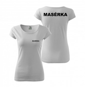 Tričko dámské MASÉRKA - bílé XL dámské