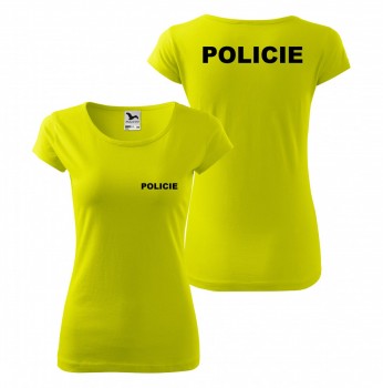 Tričko dámské POLICIE - limetkové XL dámské