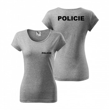 Tričko dámské POLICIE - šedé S dámské