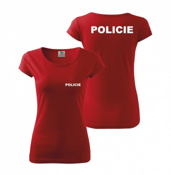 Tričko dámské POLICIE - červené L dámské