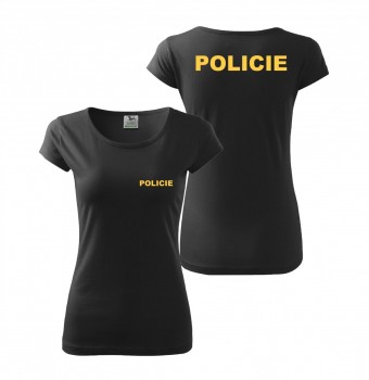 Tričko dámské POLICIE - černé XXL dámské