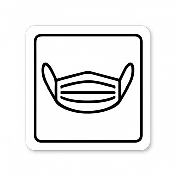 Piktogram Rouška 2 bílý hliník