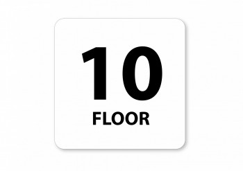 Piktogram 10.floor bílý hliník