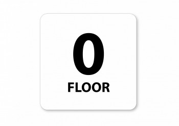 Piktogram 0.floor bílý hliník