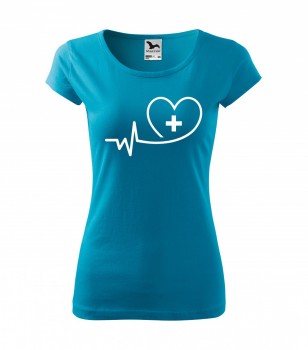 Poháry.com ™ Tričko pro zdravotní sestřičku D12 tyrkysové XS dámské