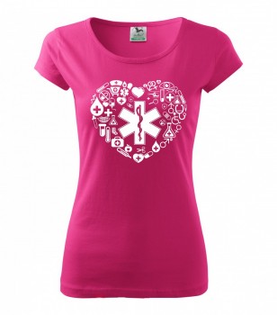 Poháry.com ™ Tričko pro zdravotní sestřičku D18 růžové XXL dámské