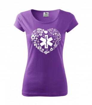 Poháry.com ™ Tričko pro zdravotní sestřičku D18 fialové XS dámské