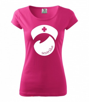 Poháry.com ™ Tričko pro zdravotní sestřičku D8 růžové XS dámské