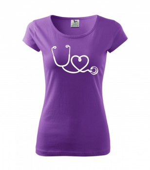 Poháry.com ™ Tričko pro zdravotní sestřičku D14 fialové L dámské