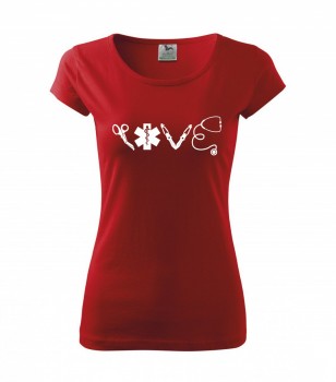 Poháry.com ™ Tričko pro zdravotní sestřičku D16 červené XS dámské
