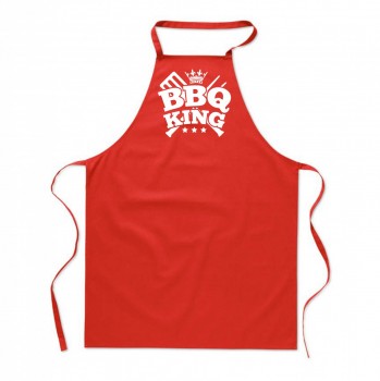 Poháry.com ™ Zástěra s potiskem BBQ king červená - Z22