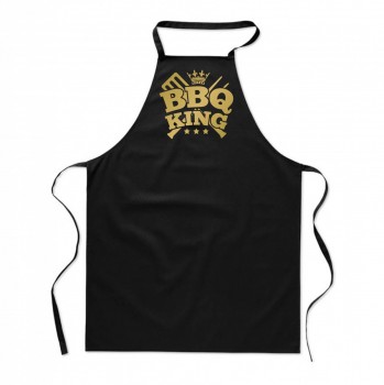 Poháry.com ™ Zástěra s potiskem BBQ king černá/z - Z22