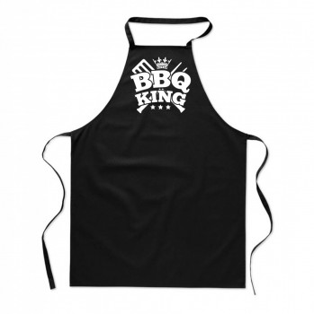 Poháry.com ™ Zástěra s potiskem BBQ king černá - Z22