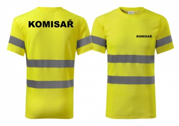 Reflexní tričko žluté Komisař S pánské