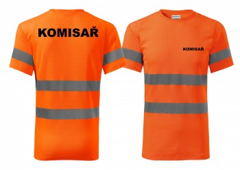 Reflexní tričko oranžové Komisař S pánské