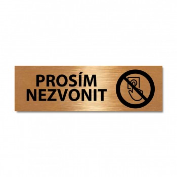Značení na dveře - Prosím nezvonit bronz/plast