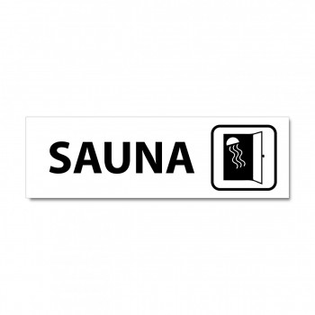 Popisek dveří - Sauna bílý hliník