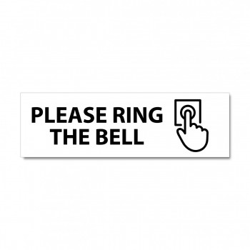 Značení na dveře - Please ring the bell bílý hliník