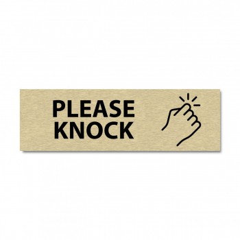 Značení na dveře - Please knock zlato