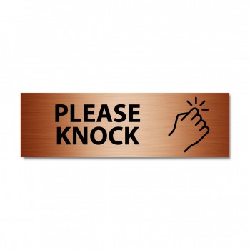 Značení na dveře - Please knock bronz