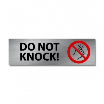 Značení na dveře - Do not knock! stříbro