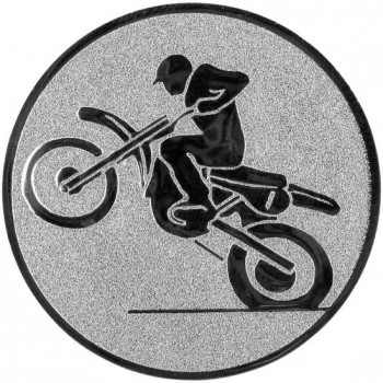 Emblém motokros stříbro 25 mm
