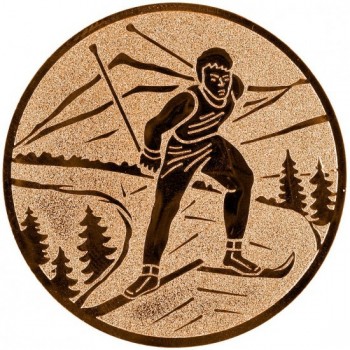 Emblém lyžování běžky bronz 25 mm