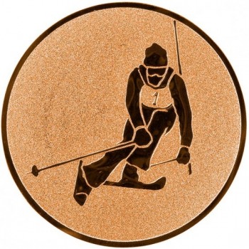 Emblém lyžování sjezd - slalom bronz 25 mm