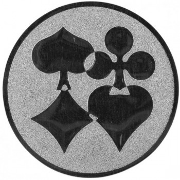 Emblém pokerové karty stříbro 25 mm