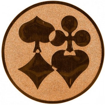 Emblém pokerové karty bronz 25 mm