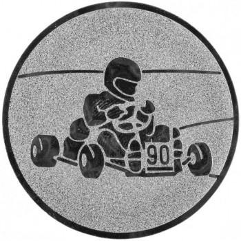 Emblém motokáry stříbro 25 mm