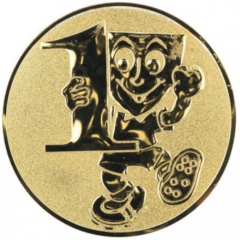 Emblém 1. místo smail zlato 25 mm