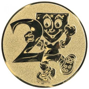 Emblém 2. místo smail zlato 25 mm
