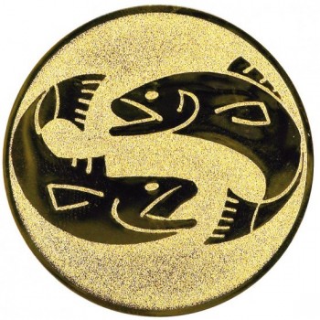 Emblém ryby zlato 25 mm
