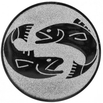 Emblém ryby stříbro 25 mm
