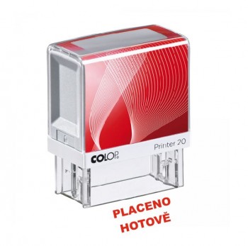 COLOP ® Razítko COLOP Printer 20/PLACENO HOTOVĚ červený polštářek