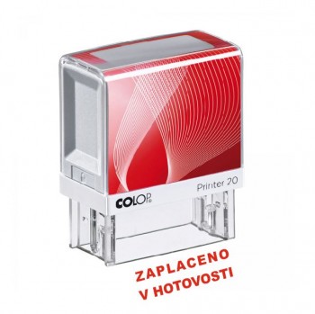 COLOP ® Razítko COLOP Printer 20/ZAPLACENO V HOTOVOSTI červený polštářek