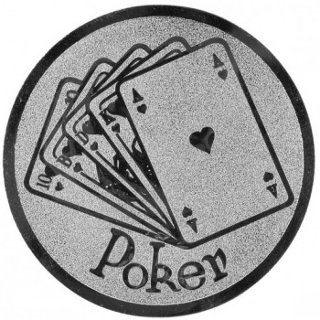Emblém poker stříbro 25 mm