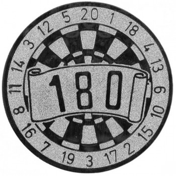 Emblém šipky-bingo stříbro 25 mm