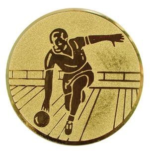 Emblém bowling-muž zlato 25 mm