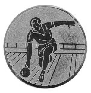 Emblém bowling-muž stříbro 50 mm