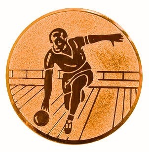 Emblém bowling-muž bronz 25 mm