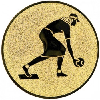 Emblém kuželky-žena zlato 25 mm