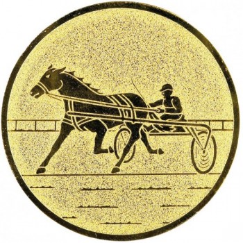 Emblém klusácké dostihy zlato 25 mm