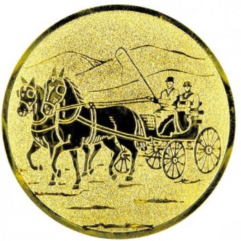 Emblém vozatajské spřežení zlato 50 mm