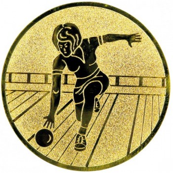 Emblém bowling-žena zlato 50 mm