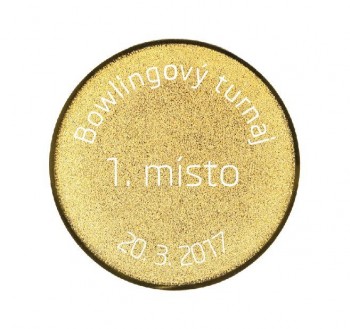 Emblém kovový s rytím 50 mm zlato