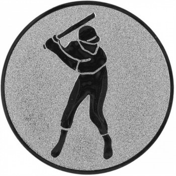 Emblém baseball hráč stříbro 25 mm